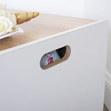 Humble Crew Expedition Hinged Toy Storage Chest with Lid, White & Natural Wood Humble Crew