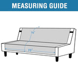 H.VERSAILTEX 100% Waterproof Futon Cover Reversible Futon Slipcover Armless Sofa Slipcover Furniture Protector Seat Width Up to 70" Washable with Adjustable Elastic Strap Anti-Slip, Terracotta/Beige H.VERSAILTEX