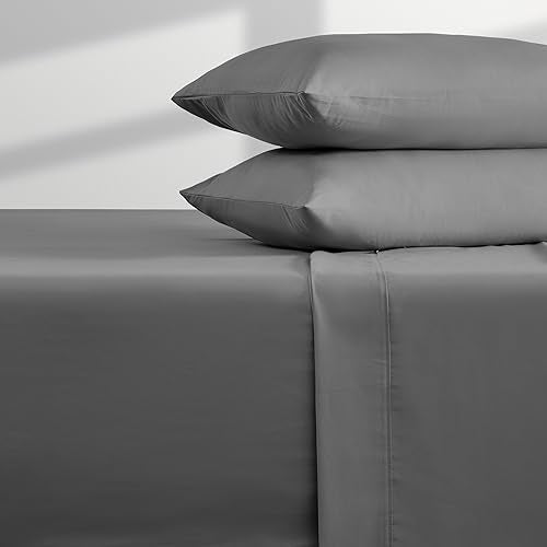 SLEEP ZONE Extra Deep Pocket Full Sheet Set 4 Piece - Super Soft Brushed Microfiber Bedding Sheets Set Fits Deep Mattress Upto 21 inches (Grey, Full) SLEEP ZONE