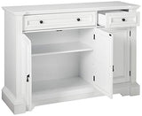 Kings Brand Furniture White Finish Wood Buffet Breakfront Cabinet Console Table With Storage, Drawers, Shelves Kings Brand Furniture