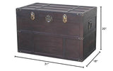 Vintiquewise QI003041LNEW Antique Style Wooden Steamer Trunk Vintiquewise