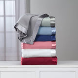 OakRidge Satin Fleece Blanket, Full/Queen, Twin or King Size – 100% Polyester Lightweight Fabric and Cozy Satin Binding Edges in Tightly Folding Travel Blanket, Blue OakRidge