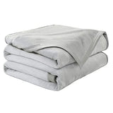 EASELAND Soft Queen Size Blanket Warm Microplush Lightweight Thermal Fleece Blankets for Couch Bed Sofa,90x90 Inches,Silver Gray EASELAND