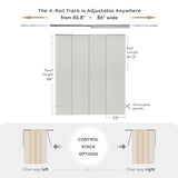 GoDear Design 99.99% Blackout Adjustable Sliding Door Blinds, Privacy Curtain Panels, Extendable Track from 45.8" to 86" W, Trimmable Fabric Panel Up to 96" H, Snowfall Night GoDear Design