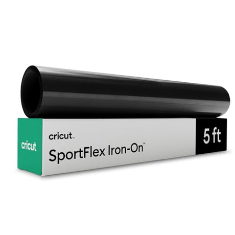 Cricut® SportFlex Iron-On, Black (5 ft) - HTV Heat Transfer Vinyl for Sportswear Cricut