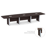 Thaweesuk Shop Espresso 16 ft Modern Executive Boat Shaped Conference Table Room Hide Wires Inside Elliptical Metal Legs Desk Grommets Racetrack Power Modules Silver Boardroom Business Furniture Wood Generic