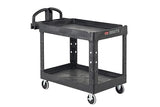 Rubbermaid Commercial Products 2-Shelf Utility/Service Cart, Medium, Lipped Shelves, Ergonomic Handle, 500 Lbs Capacity, for Rubbermaid Commercial Products