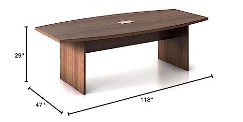 Thaweesuk Shop New Cherry 10 FT Executive Boat Shaped Conference Table Racetrack Boardroom Meeting Room Office Desk Modern Furniture Wood 118L x 47-32W x 29H Thaweesuk Shop