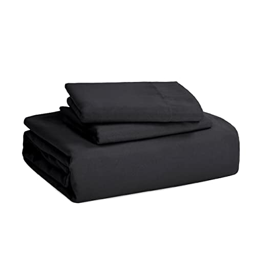 Bedsure Black Duvet Cover Full Size - 3 Pieces Prewashed Extra Soft Cotton-Like Polyester Bedding Set, Includes 1 Duvet Cover 80x90 Inches with Zipper Closure & 2 Pillow Shams, Comforter Not Included Bedsure