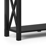 SIMPLIHOME Kitchener SOLID WOOD 47 inch Wide Contemporary Console Sofa Table in Black with Storage, 2 Drawers and 1 Shelf, for the Living Room SIMPLIHOME