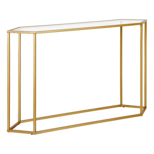 Beck 48'' Wide Hexagonal Console Table in Brass Henn&Hart