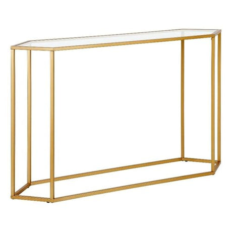 Beck 48'' Wide Hexagonal Console Table in Brass Henn&Hart