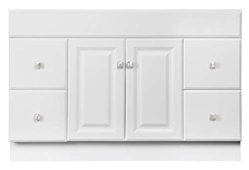 Design House Wyndham 48 Inch Bathroom Vanity, Ready to Assemble, Solid Wood, White, 597278 Design House