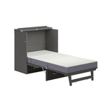 AFI, Northfield Murphy Bed Chest Twin XL with 6" Mattress, Storage Drawer & Built-in USB Charger, Grey AFI