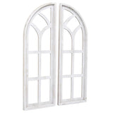SwallowLiving 24" x 36" Farmhouse Rustic Farmhouse Cathedral Wood Architecture Window Frame Wall Decor Set of 2 SwallowLiving