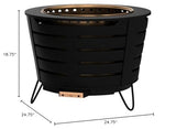 TIKI 25-Inch Smokeless Patio Fire Pit, Wood Burning with Removable Ash Pan & Weather-Resistant Cover, Modern Black Design – Ideal Outdoor Smokeless Fire Pit for Backyard & Patio TIKI