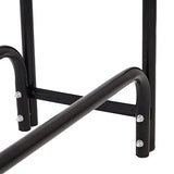 Sunnydaze Outdoor Firewood Log Rack and Cover Combo Set - Black Powder-Coated Steel and PVC - Black Fabric - 8-Foot Sunnydaze