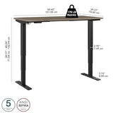 Bush Business Furniture Move 40 Electric Height Adjustable Desk with Black Base, Ergonomic Sit-Stand Computer Table for Home and Professional Office, Bush Business Furniture