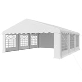 EROMMY 20x20ft Party Tent, Heavy Duty Large Wedding Canopy Outdoor Carport with 6 Removable Sidewalls, 2 Roll-up Doors, 2 Storage Bags, Gazebo Shelter Tent for Party Event Commercials, White EROMMY