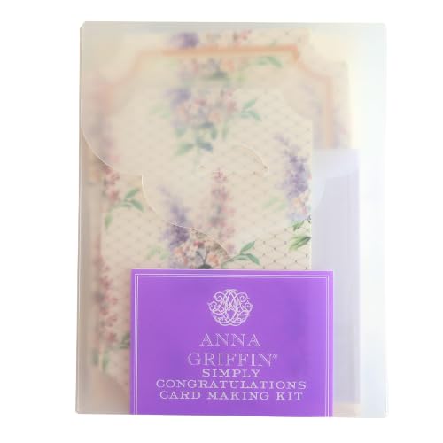 Anna Griffin Simply Congratulations Card Making Kit - Complete Crafting Set for 12 Distinctive Greeting Cards, Includes Embellishments, Ribbons & a Frosted Box Anna Griffin