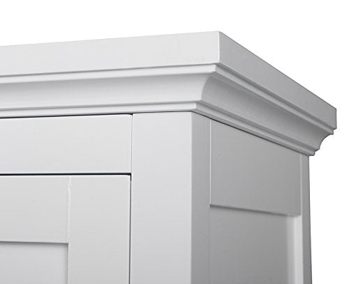 Teamson Home Glancy Wooden Small Corner Freestanding Floor Cabinet with 1 Adjustable Shelf 2 Storage Spaces 1 Door and 1 Chrome-Finished Knob, White Teamson Home