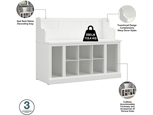 kathy ireland Home by Bush WDL012WAS 69-Inch Entryway Storage Set with 6 Shelves, White Ash Bush Business Furniture