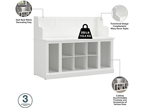 kathy ireland Home by Bush WDL012WAS 69-Inch Entryway Storage Set with 6 Shelves, White Ash - WoodArtSupply