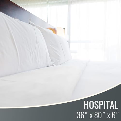DMI Waterproof Mattress Protector, White, 36x80x6 Inch, Noiseless Plastic DMI