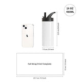 PYD Life Sublimation Sports Kids Water Bottle Blanks 16 OZ White Stainless Steel Bottles Vacuum Flask Tumbler with Sippy Up Lid and Straw for Tumbler Heat Press Sublimation Printing 4 Pack PYD Life