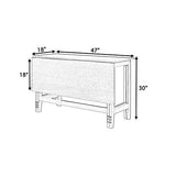 GDFStudio Marford 47" Extendable Dining Table, Modern Rectangular Kitchen Dinner Table for 4 with Drop Leaf, Wooden Dining Furniture for Kitchen Office Conference Room, Console Dining Table, White GDFStudio