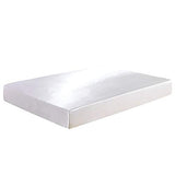 1 Piece Satin Fitted Sheet Only Classic Luxury Silky Soft Bed Sheets Solid Color (Twin, White) JUWENIN