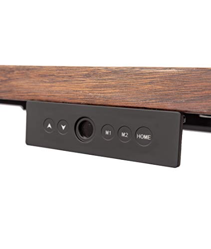 Stand Up Desk Store Solid Wood Top Electric Adjustable Height Standing Desk with Programmable Memory (White Frame/Walnut Top, 60" Wide) S Stand Up Desk Store