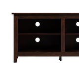 Walker Edison Wren Classic Brown TV Media Console Entertainment Center for 80 Inch Television with Storage Cubby, 70 Inch Walker Edison
