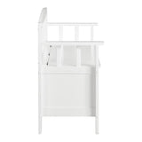 OSP Home Furnishings Metro Mission Style Wood Entry Way Bench with Storage, Sierra Snow White Finish OSP Home Furnishings