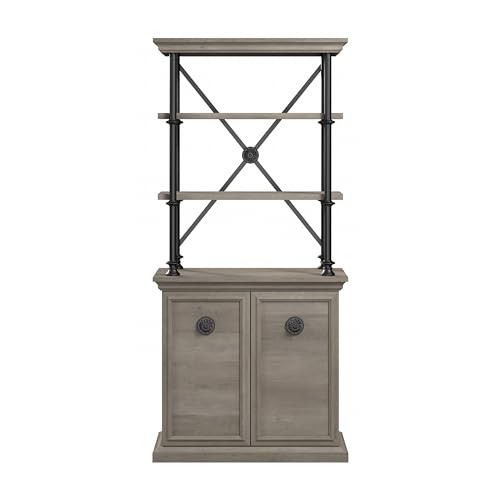Coliseum Designer Bookcase with Doors in Driftwood Gray by Bush Business Furniture Bush Business Furniture