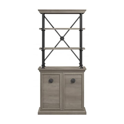 Coliseum Designer Bookcase with Doors in Driftwood Gray by Bush Business Furniture - WoodArtSupply