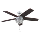 Honeywell Ceiling Fans Foxhaven Farmhouse 52 Inch Ceiling Fan with Light, Outdoor Fan/Indoor Dual-Mount LED Ceiling Fan, 5 Blades, Ebony and Silver Oak Blade Finish Options, Galvanized (51631-01) Honeywell Ceiling Fans