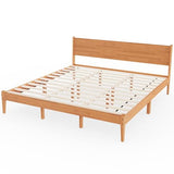 MORDEER King Size Bed Frame and Headboard, Malaysian Oak King Bed Frame with Storage, Modern Platform Bed Frame with Headboard, No Box Spring Needed, Easy Assembly, Rustic Pine MORDEER