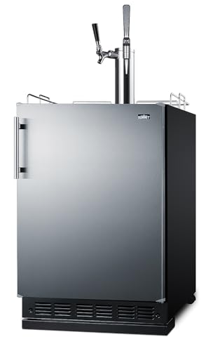 Summit 24" Nitro Cold Brew/Cold Brew Kegerator, Combination Dual Tap Kit, Stainless Steel- SBC7BRSCM2 Summit Appliance