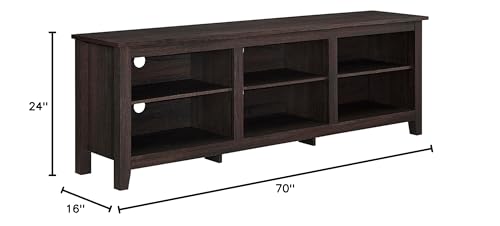 Walker Edison Wren Classic 6 Cubby TV Stand for TVs up to 80 Inches, 70 Inch, Espresso