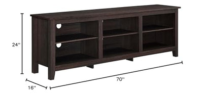 Walker Edison Wren Classic 6 Cubby TV Stand for TVs up to 80 Inches, 70 Inch, Espresso