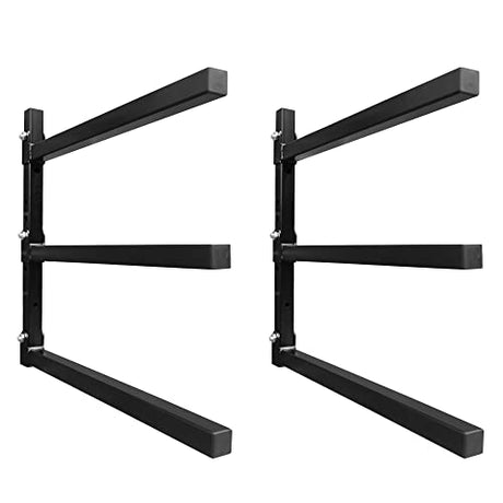 LOCKIETTA 3-Tiered Collapsible Wall Mount Lumber Storage Metal Rack, 3-Level Foldable Heavy Duty Indoor Garage Wood organizer, Outdoor Adjustable Steel Multipurpose Workshop Shelf, Holds up to 330Lbs LOCKIETTA