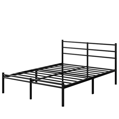 Yicensen King Size Bed Frame with Headboard and Footboard, 14 Inch Metal Platform King Bed Frame with Steel Slat Support, No Box Spring Needed, Noise Free, Easy Assembly, Black Yicensen
