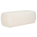 SAFAVIEH Home Collection Whitley Modern Cream Velvet Upholstered Rectangular Ottoman for Ideal for Living Room Bedroom Bench Extra Seating (Fully Assembled) SAFAVIEH