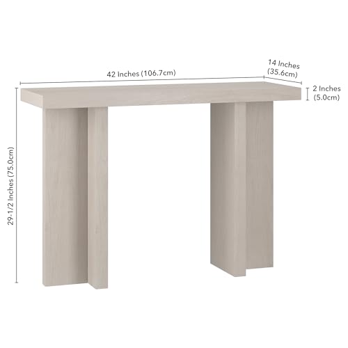 Henn&Hart 42" Wooden Rectangular Console Table Entryway Table, Sofa Table for Entryway, Living Room, Couch, Hallway, or Office, Beech White Henn&Hart