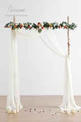 Floroom Wedding Arch Draping Fabric 2 Panels 20Ft Ivory Chiffon Fabric Drapes Arbor Drapery Wedding Ceremony Reception Swag Decorations Floroom
