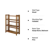 Casual Home 3-Shelf Stackable 27.5" Wide-Chestnut fold Bookcase Casual Home
