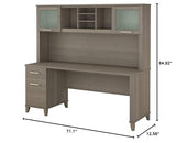 Bush Home Somerset 72W Office Desk with Drawers and Hutch in Ash Gray Bush Home