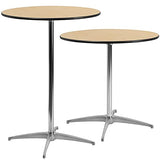 Flash Furniture Round Wood Cocktail Tables with 2 Columns, Set of 4, Natural Flash Furniture