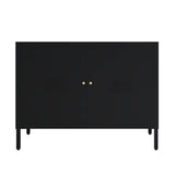 WISUNO Metal Accent Storage Cabinet for Bed Room,Living Room,Home,Hotel,Office,Garage,2-Tier, Removable Shelf (2 Door Accent Cabinet, Black) WISUNO